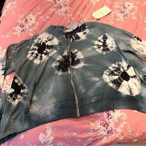 Krista Larson Bode Zip Jacket Tie Dye - Black/Smoke Bubble HCSW - NWT - OS
